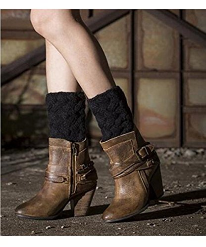 Jiuhexu 4 Pairs Women Winter Warm Crochet Knitted Boot Cuff Socks Short Leg Warmers (4 Pair-G) - Thumbnail 4