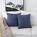 Home Brilliant Burlap Linen Throw Pillow Covers Blue Cushion Covers Decorative Throw Pillows for Couch, 18x18 inch(45cm), Set of 2, Navy Blue