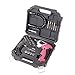 Apollo Tools Lightweight Cordless Screwdriver Set Includes Rechargeable 3.6 Volt Li-ion Screwdriver and 45 Piece Accessory Set in Black Carrying Case- Pink Ribbon- Pink - DT4944P