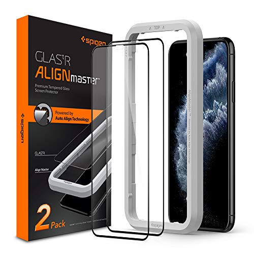 Spigen Tempered Glass Screen Protector [Glas.tR AlignMaster] designed for iPhone 11 Pro (2019) - Edge to Edge Protection