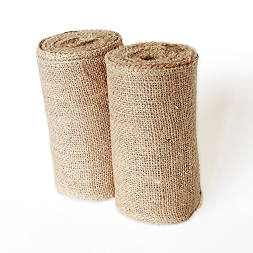 Craft Burlap Ribbon No Fray Edges 6 Inches by 10 Yards 2 Pack Wreath Ribbon