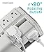 FosPower 4-Outlet Wall Mount Swivel Surge Protector Wall Tap with 2.4A Dual USB Charging Ports, 540 Joules Surge Suppressor, UL Listed (S4WSU2J5)