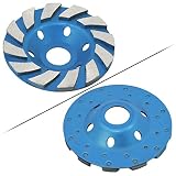 OCR 4" Concrete Turbo Diamond Grinding Cup Wheel Three Row Turbo Cup Disc Grinder for Angle Grinder 12 Segs Heavy Duty(Blue 12segs B)