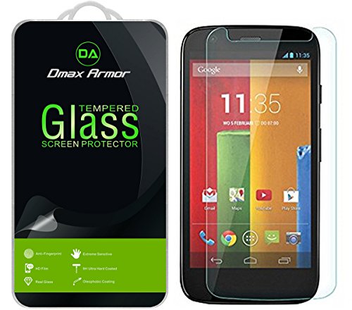 Moto G (1st Gen) Glass Screen Protector, Dmax Armor [Tempered Glass] 0.3mm 9H Hardness, Anti-Scratch, Anti-Fingerprint, Bubble Free, Ultra-clear