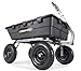 Gorilla Carts Heavy-Duty Poly Yard Dump Cart, 10 Cu Ft Tub, 1500 lb Haul Capacity, Black – Towable Utility Wagon with Quick-Release Dumping & Pneumatic Tires for Landscaping and Gardening