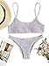 SweatyRocks Women's Sexy Bathing Suit Solid Color Halter ShirGrey Bikini Swimsuit Grey S
