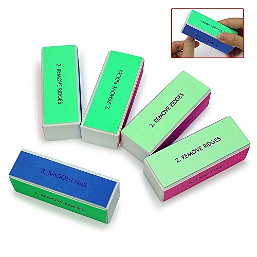 image for Hosaire Nail Art Shiner Buffer 5 Pcs 4 Ways Polish Sanding File Block 