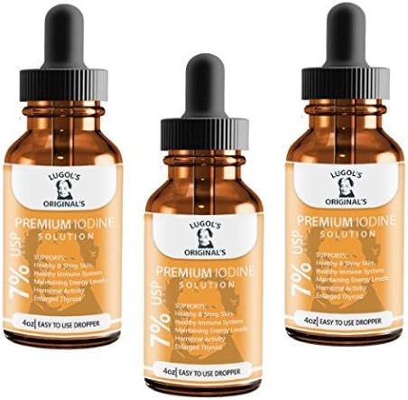 Lugols Originals Lugols Solution With Potassium Iodide Drops High Potency Concentrated Thyroid Supplement 7% 1 oz 3 Pkg