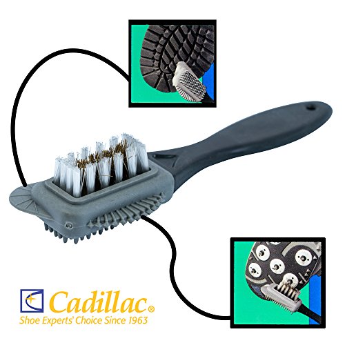 Cadillac Premium Boot Brush Cleaner - 4-Way Suede & Nubuck Leather Upper Shoe Brush - Multi-use Cleaner Brush Tool