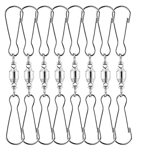 FANCY NOVA 8 Pack Spinning Dual Clip Swivels Hanger Hooks for Hanging