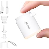 WOSERLD Air Pump for Inflatables, Ultra-Mini Portable Air Pump 1400mAh Battery & Camping Light Small Electric Air Pump Inflator Deflate for Air Mattress, Vacuum Storage Bags, Pool Floats