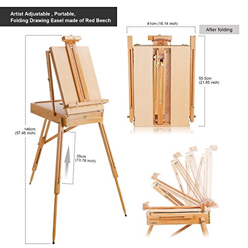 227-in-One Custom Artist Painting Drawing Art Kit with French Style Art Easel & Sketchbox, Perfect for Oil Watercolor Painting, Beginner, Professional -Lightwish
