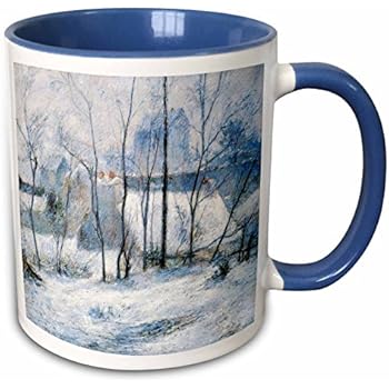 3dRose 173753_6 Landscape 1879 by Paul Gauguin Impressionist Winter Scene Two Tone Mug, 11 oz, Blue