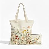 Krsaiy Aesthetic Canvas Tote Bag for Women – Minimalist Open-Top Design, Perfect for Books, Daily Errands and Gifting.