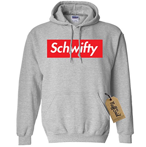 NuffSaid Let's Get Schwifty Premium Hooded Sweatshirt - Unisex Hoodie (2XLarge, Sport Grey)