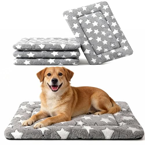 Fogkiss Reversible Pet Crate Mat Gray Star 30" L x 20" W