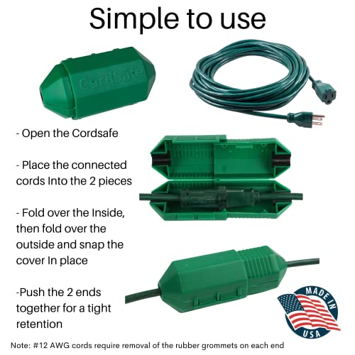 CordSafe Extension Cord Plug Protector Safety Cover, WaterResistant