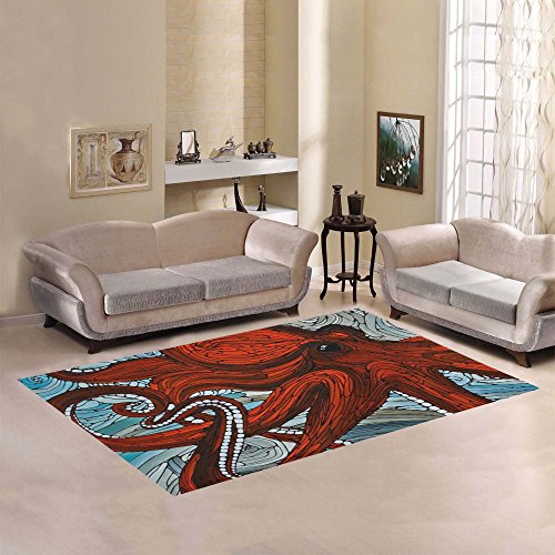 Love-Nature-Sweet-Home-Modern-Collection-Custom-Octopus-Area-Rug-7x5-Indoor-Soft-Carpet 51zn2VPNalL