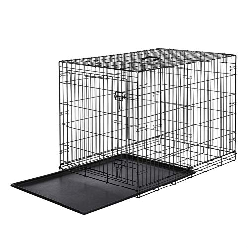 Amazon Basics Single Door Folding Metal Dog or Pet Crate Kennel with