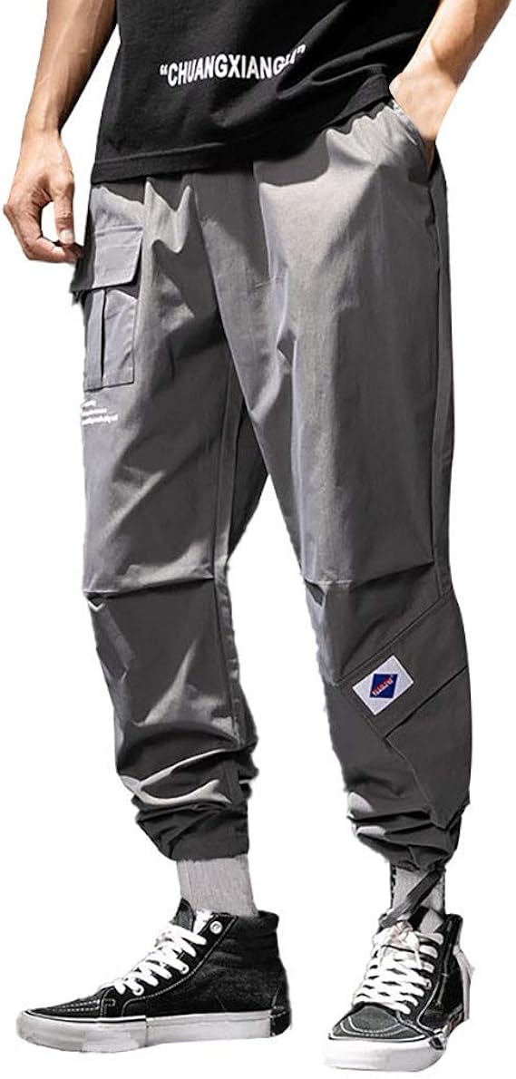 mens black walking trousers