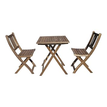 Sedex Balkonset Terassen Set Bistroset Balkonmöbel 2X Klappsessel + 1x Tisch 60x60cm Massiv
