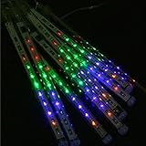 Perfect Holiday, 50cm 8 Tube 240 Leds Snowfall Meteor Rain Light Tube for Holiday Party Christmas Xmas Decoration with Us Plug Colorful