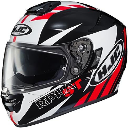 HJC Full Face RPHA-ST Rugal Helmet (Black/White/Red, Large)