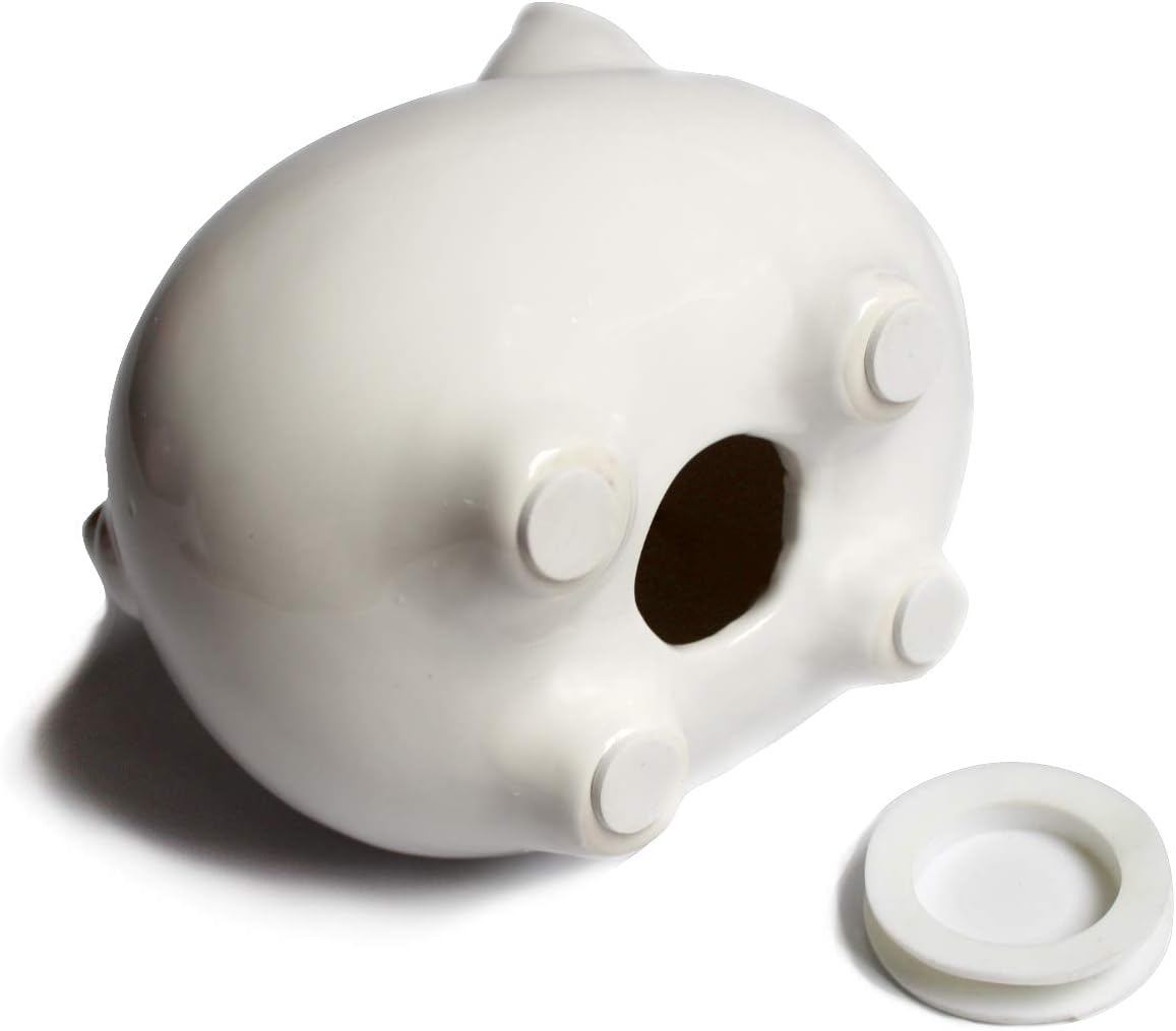 Piggy Bank,Child to Cherish Ceramic Pig Money Piggy Banks for Boys Girls Kids (White, M) - Image 5