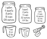 Measuring Cups Conversion Baking Vinyl Wall Art Decal Sticker