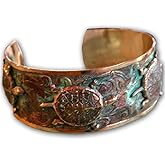Elaine Coyne Collectible Artwear Verdigris Patina Brass Classic Box Turtle Cuff Bracelet