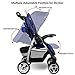 Costzon Baby Stroller, Foldable Infant Pushchair with 5-Point Safety Harness, Multi-Position Reclining Seat, Parent and Child Tray, Large Storage Basket, Suspension Wheels, Blue