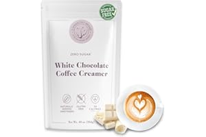 5 SPARROWS BRAND STEVIA DRINK MIXES 5 SPARROWS Sugar-Free White Chocolate Flavored Drink Mix- Stevia, Keto Friendly - No Sugar Coffee Creamer, 10oz