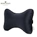 Car Memory Foam Neck Pillow with Premium Velour Washable Removable Pillow Case for for Car, Travel, Home and Office (Black)
