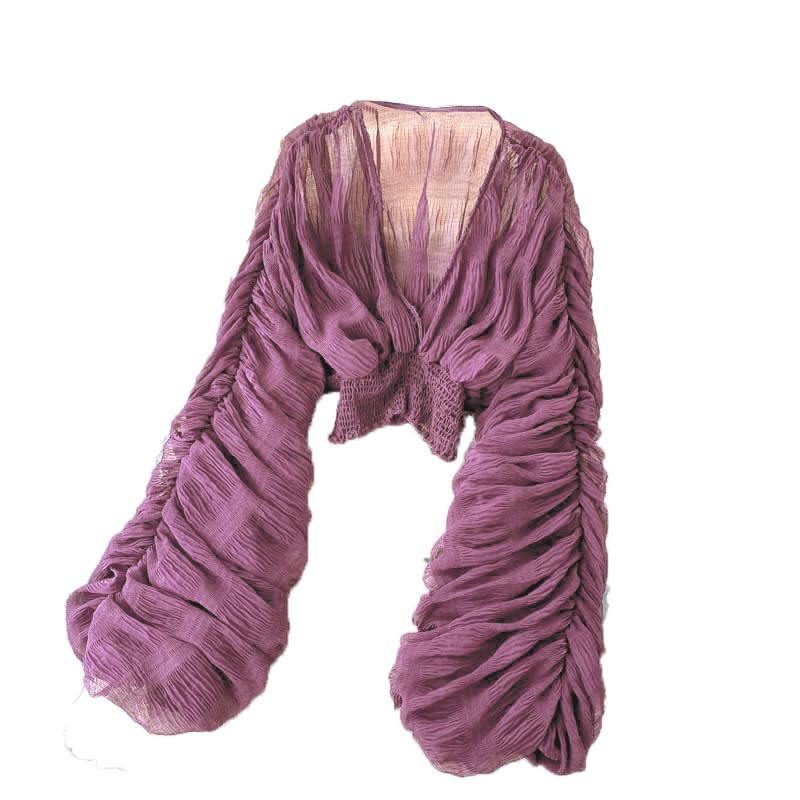 Photo 1 of Bell Sleeve Tops for Women Dressy Tops for Evening Wear Lace Blouses for Women (Light Purple,One Size)