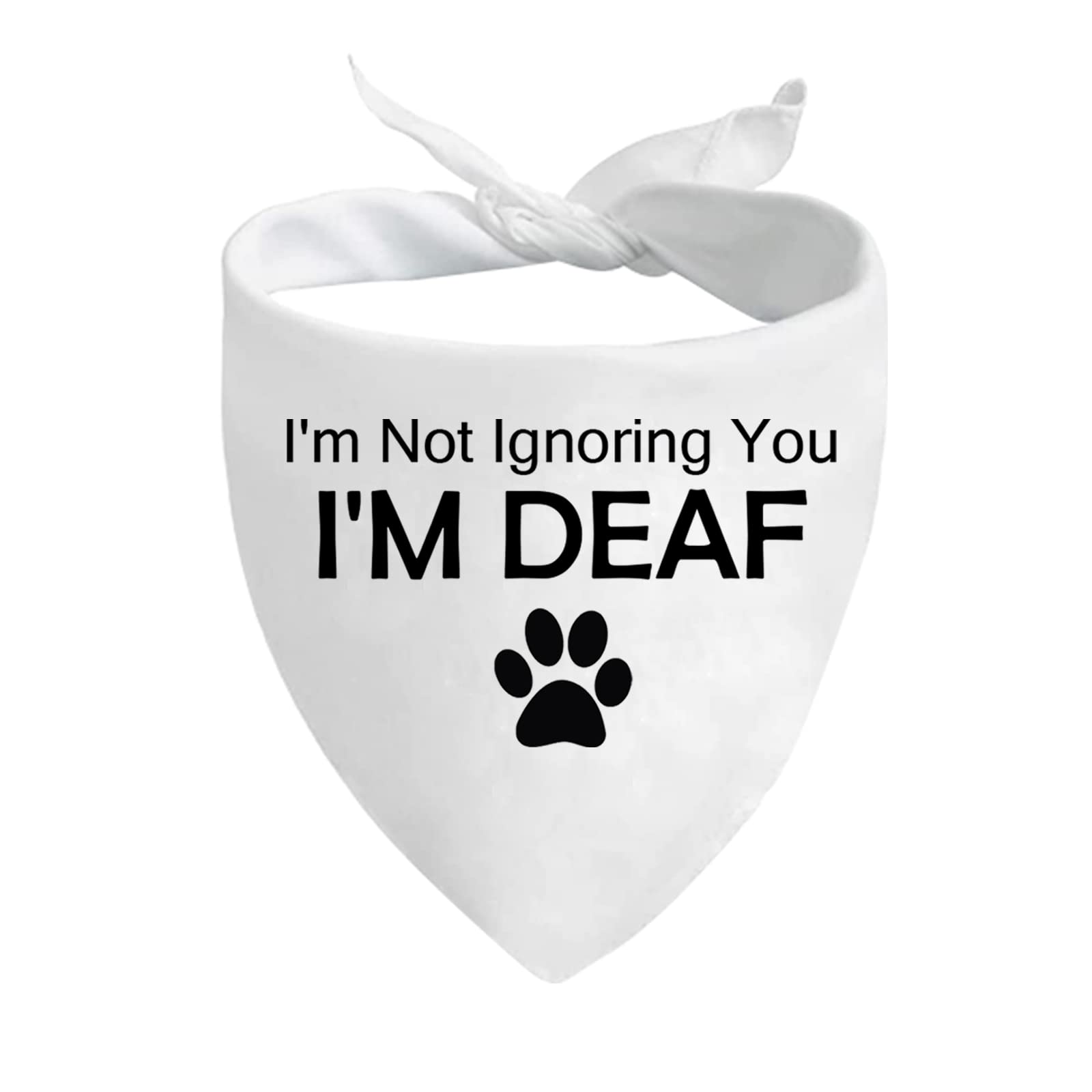 1 Piece I'm Not Ignoring You I'm Deaf Dog Bandana Handkerchief Scarf Tie On Special Needs Dog (Not Ignoring D)