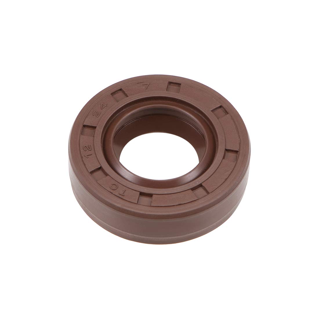 sourcing map Oil Seal 12mm Inner Dia 24mm OD 7mm Thick Fluorine Rubber Double Lip Seals