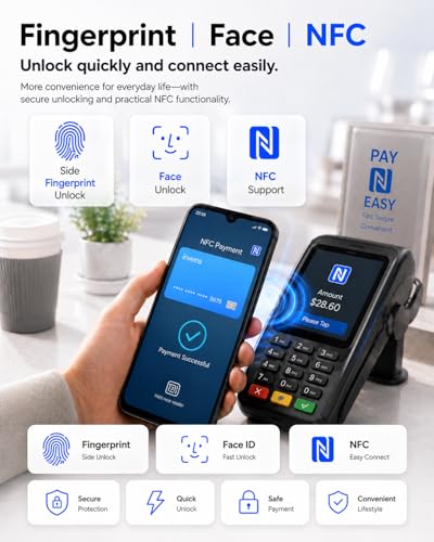 invens NOTE 5G Smartphone, Android 15 SIM Free & Unlocked Mobile Phone, 24GB RAM + 256GB ROM/1TB, 6.75" HD+ Display, 64MP+16MP Camera, 5280mAh/18W, Dual SIM/GPS/OTG/Face ID/Fingerprint/NFC