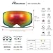 OutdoorMaster Ski Goggles PRO - Frameless, Interchangeable Lens 100% UV400 Protection Snow Goggles for Men & Women ( Red Frame VLT 15% Red Lens and Free Protective Case )