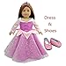 Christmas Doll Clothes Sleeping Beauty Party Dress+Tiara Hairpin for 18 Inch American Girl Dolls and Alike