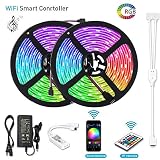 Litake LED Strip Lights, WiFi Wireless Smart Phone APP Controlled Light Strip Kit 32.8ft 300 LEDs 5050 Waterproof IP65 LED Lights, Working with Android/iOS System, Alexa