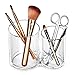 VAMIX Clear Acrylic Cotton Ball Holder Qtips Holder Makeup Brush Pads Swab Organizer Storage Box Premium Quality Round Q-tip Container Cosmetic Case