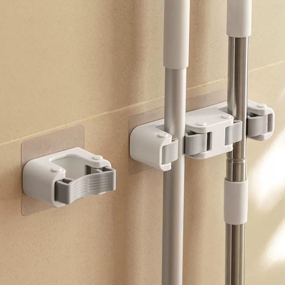 Photo 1 of ***MISSING PIECE*** feelP0P0 Broom Holder Wall Mount Mop and Command Broom Hanger Organizer Wall Mount Self Adhesive (Double clip)