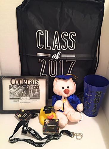 Class of 2017 Pre - Filled 6 pc. Graduation Keepsake Creme &amp; Blue Plush Teddy Bear Gift! Pre Filled &amp; Ready For Giving!