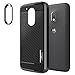 Moto G4 Play Case with Tempered Glass Screen Protector, NageBee [Carbon Fiber] [Frost Clear] Ultra Slim Soft TPU Protective Cover Case for Motorola Moto G Play (4th gen) -Rose Gold