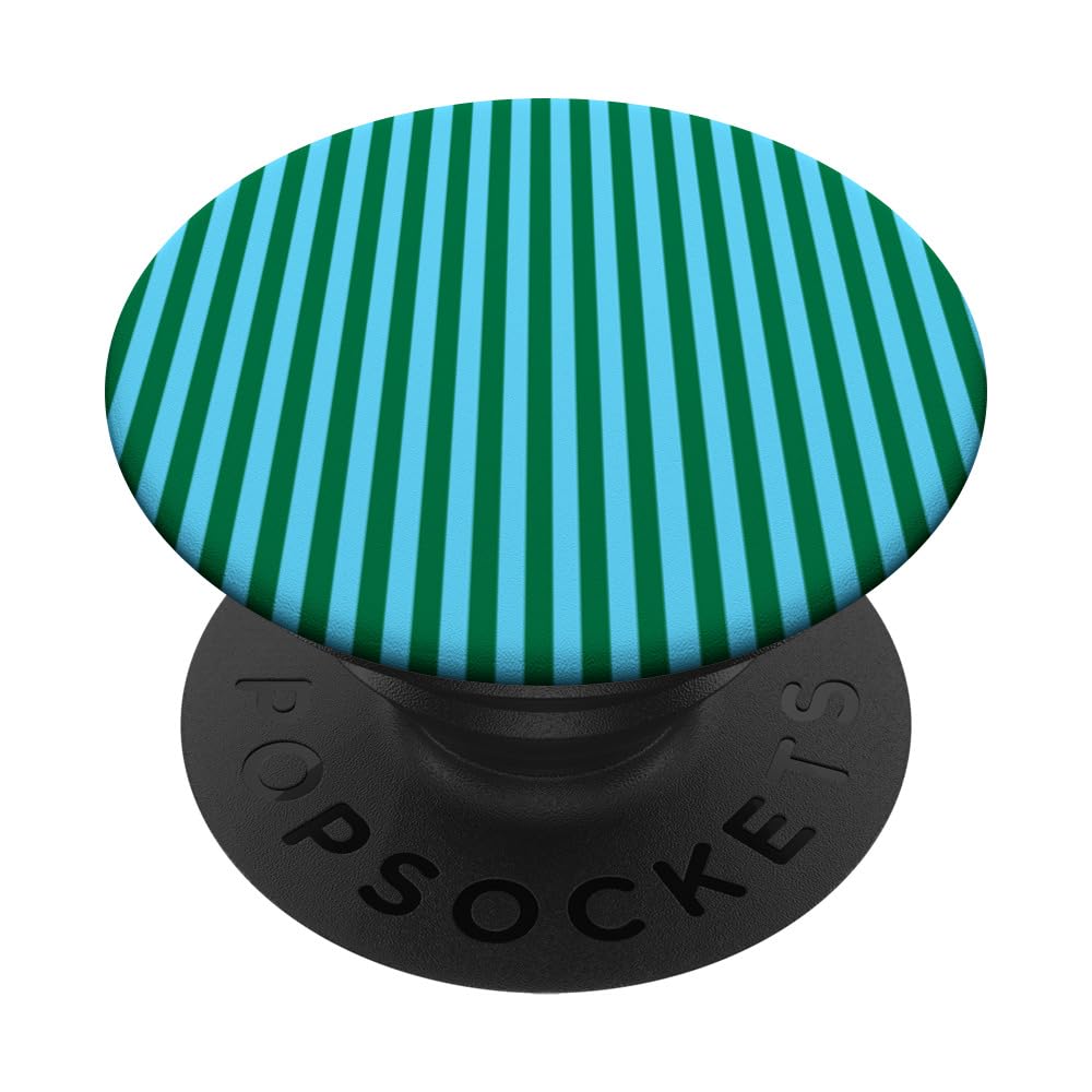 Green and Teal Stripes Geometric Lines Summer Pattern PopSockets Swappable PopGrip