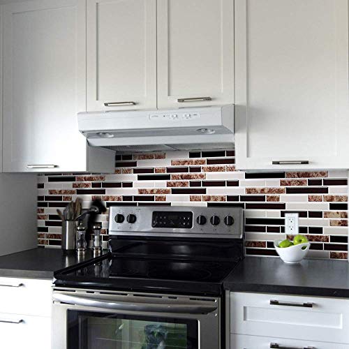 Premium Peel and Stick Tile Backsplash,Stick On Backsplash Wall Tiles for Kitchen & Bathroom-Removable,Self Adhesive-11 x 9.2" (6 Sheets, Brown) - Thumbnail 3