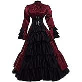 GRACEART Women Victorian Rococo Dress Gothic Ball Gown Costumes (Dress & Hoop skirt)