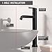 Delta Trinsic Vessel Sink Matte Black Bathroom Faucet 1 Hole, Single Hole Bathroom Sink Faucet for Vanity, Matte Black 759-BL-DST