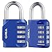 ORIA Combination Lock, 4 Digit Combination Padlock for School, Employee, Gym and Sports Locker, Case, Toolbox, Fence, Hasp Cabinet and Storage, Blue and 2 Pack