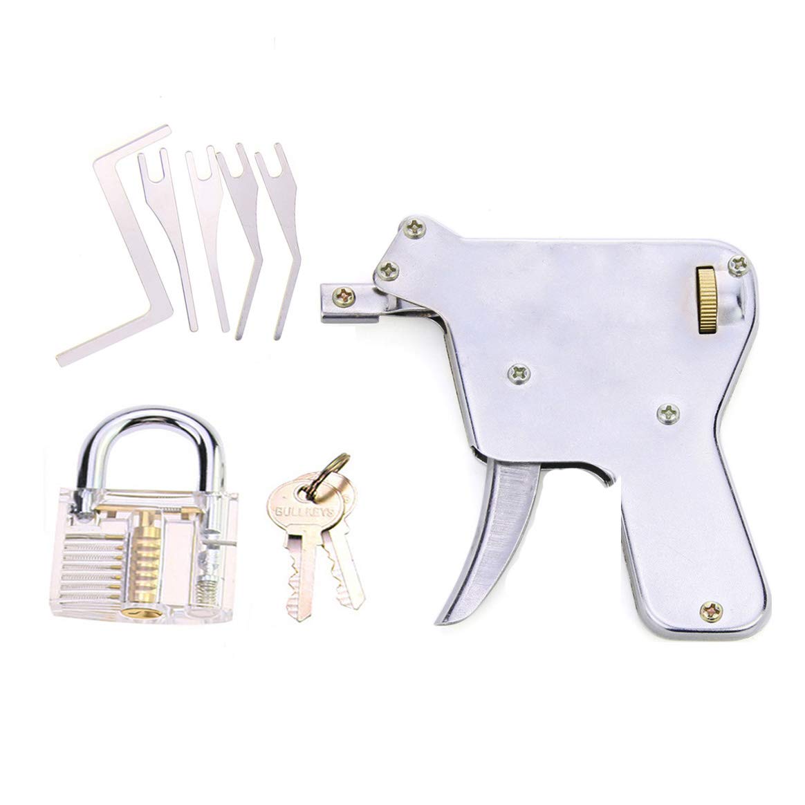 TPM Go Multi-Lock Pick Gun with Transparent Practice Lock,Unlock Door Lock,Simplicity of Operator(UP)